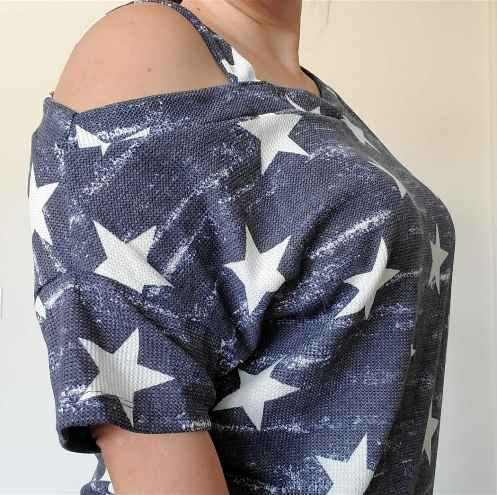 Stars off the shoulder top